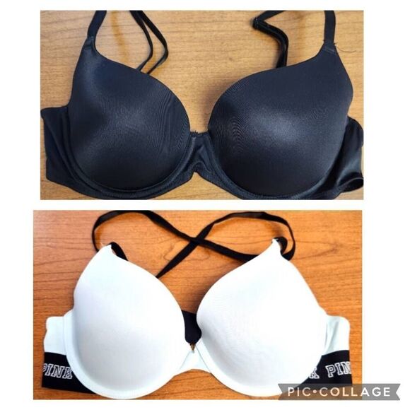 PINK SET OF 2 Ware everywhere underwire, lightly padded, 34C. 1-Black and 1-Blue - Picture 1 of 16